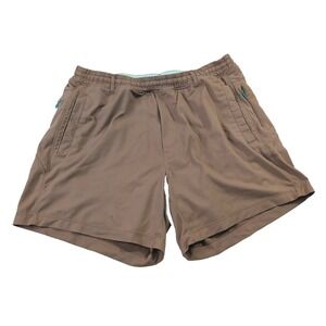 Birddogs Boom Shorts Mens L Tan Khaki Lined 5" Stretch Athletic Casual Quick Dry